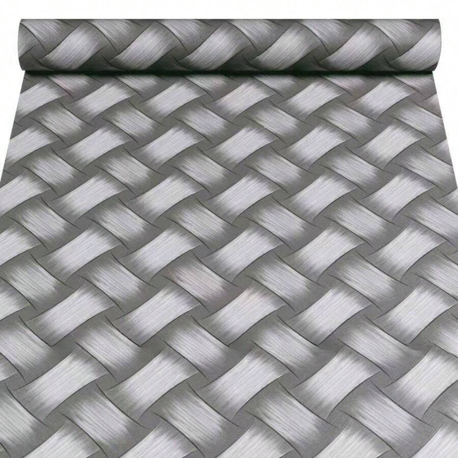 灰色紋理壁紙自粘式草布壁紙裝飾卧室客廳櫥櫃可拆卸式乙烯基薄膜易於貼牆改革,架子櫥櫃專用