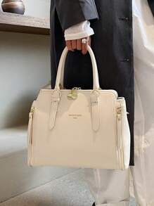 1個商務風格女士手提包,非常適合辦公室、工作和通勤 - 米色 - 查看 3