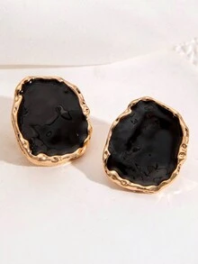 2 件时尚优雅合金不对称圆形吊坠油滴耳环适合女性日常佩戴 - 彩色 - 查看 3