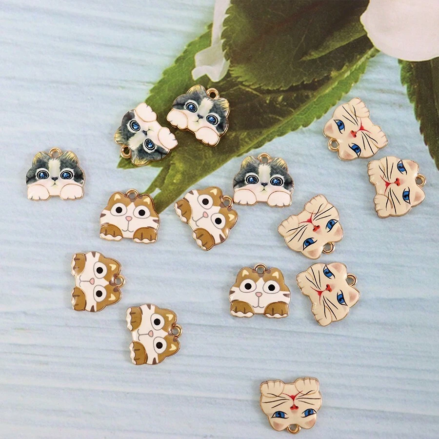10 cái Dễ thương Họa tiết động vật Kim loại Vật rủ xuống DIY Làm đồ trang sức Vật rủ xuống Phụ kiện - phong cách3 - Xem 1