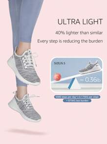STQ Tennis Shoes Womens Slip On Walking Sneakers With Arch Support - 淺灰色 - 查看 2