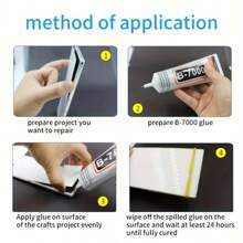 50ml B7000胶水，慢干，带有精密尖端，适用于修复珠宝、塑料、玻璃、木材、包、鞋、家具、DIY、美甲等。 - 50ML-1支 - 查看 8