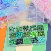 15格玻璃珠管和物料組合,適用於diy手工珠寶手鍊、項鍊和首飾製作