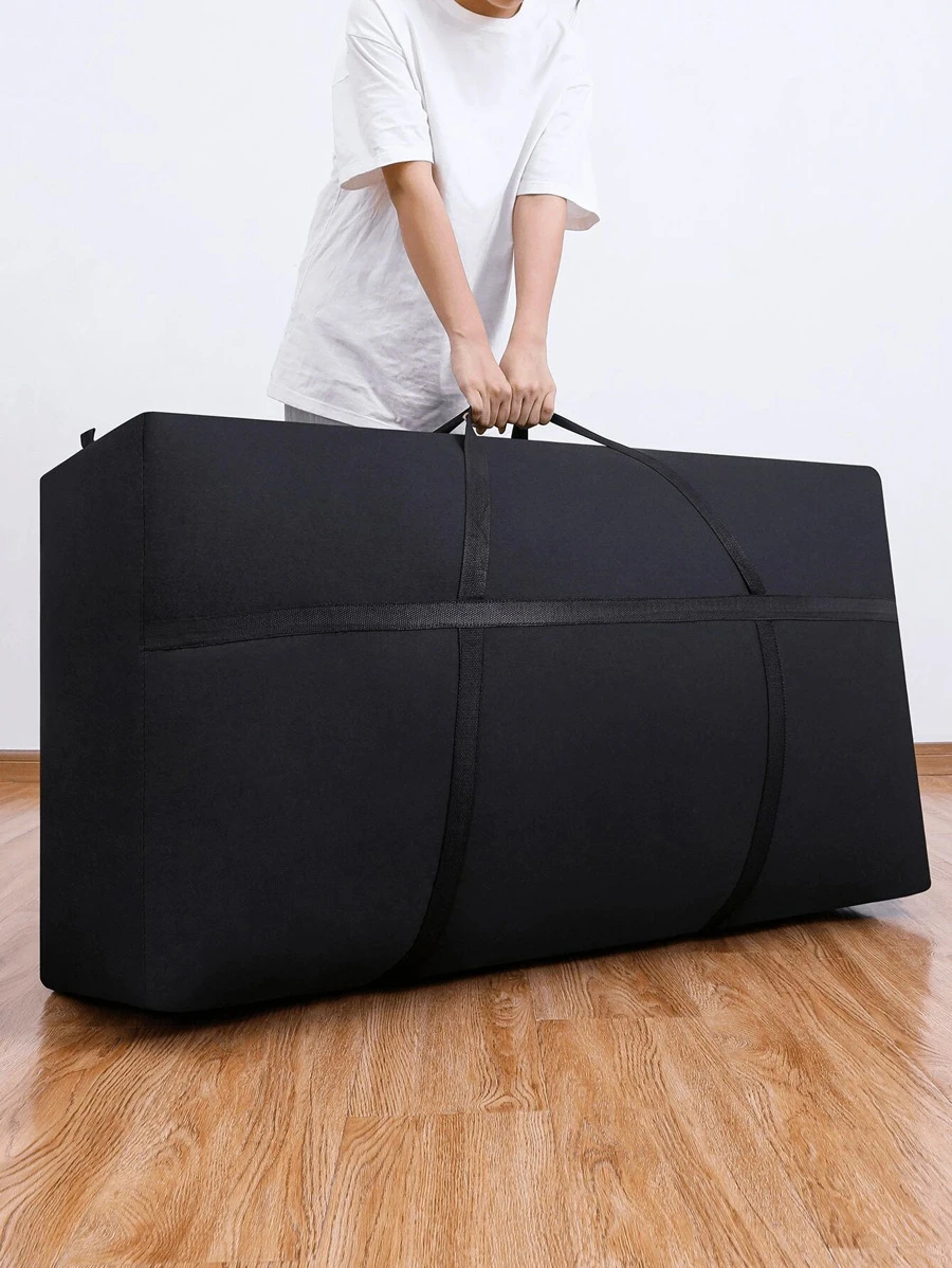 1PC Black Oxford Cloth Moving Bag, Luggage Storage Bag, Clothing Storage Bag, Travel Packaging Bag, Two-Way Arrow, Waterproof Fabric, Widened Webbing, Suitable For Home Classified Storage And Travel Moving Packaging School Organizer Bags Teacher Storage Bags Clothing Storage Box Closet Storage Containers Large Capacity Organizer Storage Bins For Bedroom Dorm For Blankets Beddings Comforter Pillow Toys Bag For School School Accessories School Stuff
