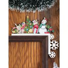 1個聖誕老人和馴鹿門角標誌-木雕品,適用於客廳、臥室、辦公室和室內外裝飾