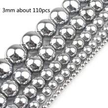 2-12mm圓形赤鐵礦珠子,黑色金色銀色間隔珠,可用於diy珠寶製作手工用品 - 彩色 - 查看 7