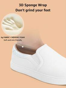 STQ Slip On Shoes For Women Comfort Fall Loafers Soft Business Casual Sneakers - TRẮNG - Xem 2