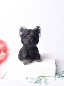 1入組法國鬥牛犬天然水晶礫石硅膠彩色可愛工藝精品,家居裝飾靈氣石,禮品 - 彩色 - 查看 11