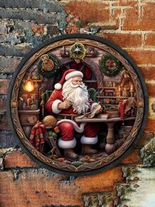 1 件木製聖誕快樂裝飾房屋標誌聖誕老人聖誕裝飾標誌送給家人和朋友聖誕禮物門廊、窗戶、牆壁、農舍、室內、室外裝飾 19.8 厘米/7.8 英寸 - 彩色 - 查看 7