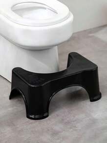 1pc Toilet Stool With Footrest For Bathroom, Home Use - Black - View 2
