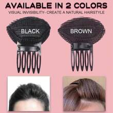 1个隐形蓬松发夹，前额蓬松发片，发垫，卷发器，公主头增高垫，发髻垫发型工具，女士发饰，发夹嘴溢出随机街头爪夹发爪发夹，学习用品 - 黑色 - 查看 2
