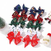 10 件隨機顏色兒童聖誕髮夾,女嬰派對髮飾