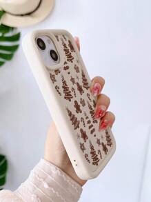 1 Pieza Funda De Teléfono Simple Con Patrón De Pan De Jengibre, Compatible Con Iphone Y Con Mayor Grosor - Multicolor - Ver 2