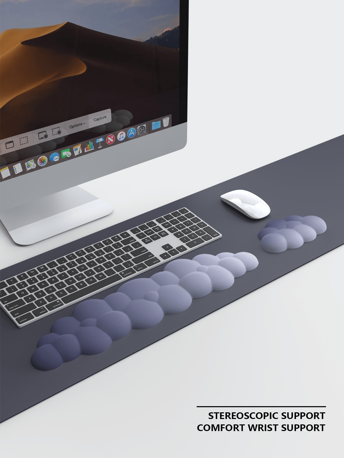 Cloud Keyboard Wrist Rest, Gradient Milk Silk Memory Foam Wrist Support