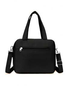 1 件多功能妈咪包，方便轻便的大容量手提包/单肩包/斜挎包，卡通设计 - 黑色 - 查看 4