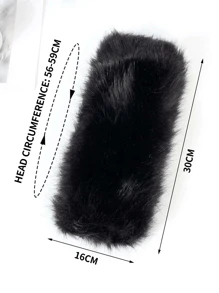 1 Miếng Của phụ nữ Dày Và Ấm áp Nguyên chất Đen Fluff Mũ bóng chày Với Lông vũ , Đối với Mùa Thu Và Mùa Đông - màu đen - Xem 5