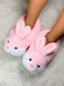 Rabbit Slippers Soft Warm Slippers For Women - Pink - View 2