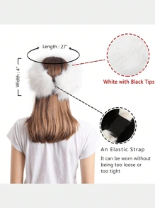 1 件裝女式純白色蓬鬆加厚保暖漁夫帽,適合秋冬季節 - 白色 - 查看 5