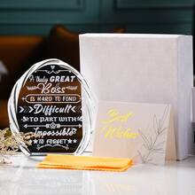 Best Boss Gifts For Women Men Crystal Office Keepsake Gifts For Boss Lady, Boss Day Birthday Retirement Going Away Gifts For Boss - Trong sáng - Xem 5