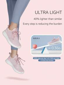 STQ Tennis Shoes Womens Slip On Walking Sneakers With Arch Support - MÀU HỒNG NHẠT - Xem 2