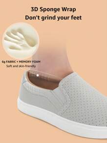 STQ Slip On Shoes For Women Comfort Fall Loafers Soft Business Casual Sneakers - XÁM NHẸ - Xem 2
