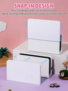 1 个 Switch 底座保护套,兼容 New Switch 第二代 - 7.9 英寸/Switch OLED、Switch 底座保护套、NS 底座外壳、游戏卡收纳盒、Switch 配件装饰,保护套可容纳 5 张游戏卡,保护底座免受划痕和灰尘侵害,是游戏爱好者的首选礼物 - 白色 - 查看 9