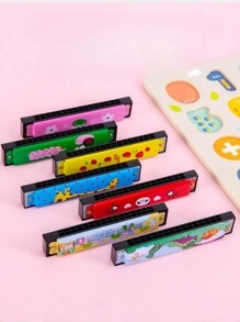 2pcs Random Color Harmonica Toy, Suitable For Birthday Gift, Party Favors, Christmas Stocking Stuffer - Multicolor - View 4