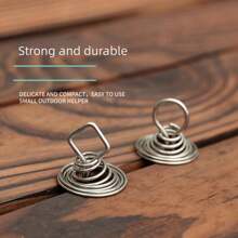 1入組紅色戶外露營帳篷章魚繩扣不銹鋼甲板釘固定帳篷繩扣彈簧風繩掛勾 - 紅色 - 查看 4