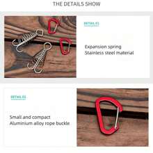 1入組紅色戶外露營帳篷章魚繩扣不銹鋼甲板釘固定帳篷繩扣彈簧風繩掛勾 - 紅色 - 查看 6