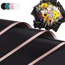 Papel de regalo de flores Papel De Envoltura Regalos Craft Empaque impermeabilización 20 Hojas 58*58cm,Papel Coreano Estampado,Envoltura De Regalo - Negro - Ver 1