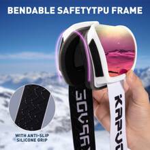 通用型冬季戶外滑雪眼鏡,防霧高清對比滑雪和溜冰的眼鏡 - 粉色 - 查看 4