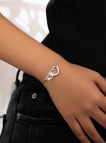 1條可調節閃亮心形手鍊,情人節珠寶,情侶禮物,最好的朋友禮物,友誼禮物 - 手鐲和腳鍊 - 查看 2