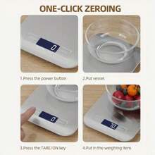 1个5公斤/10公斤厨房秤，不锈钢材质，适用于食品和餐食称重，带液晶显示屏，高精度，电子设计 - 銀色 - 查看 5