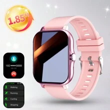 2024新款款男女通用矽膠運動智慧手錶,可接聽/撥打電話,追踪心率/睡眠/血壓/血氧濃度/步數/燃燒卡路里/距離,接收來電和訊息通知,多功能,1.85寸高清全觸摸顯示屏,兼容android和ios系統 - 粉色 - 查看 3