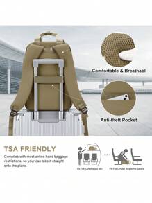 男士背包大容量短途旅行行李時尚商務旅行電腦包,可攜帶登機箱,休閒大學生背包,女性登機旅行背包,適用於家庭上班和學校旅行,戶外情人節男士禮物 - 棕色 - 查看 6