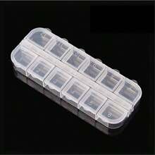 5pcs Transparent Nail Art Accessory Storage Box With Long Slots, 12 Compartments In Each Strip - 12-compartment storage box - View 11