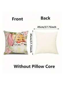 4pcs Màu hồng Giáng sinh Vỏ gối Bộ , In ấn Ông già Noen , Người tuyết Và Cây thông noel Mẫu Đối với Nhà  , Phòng , Phòng ngủ , Phòng khách , Ô tô/xe hơi , Sofa Đồ trang trí - Hồng - Xem 2