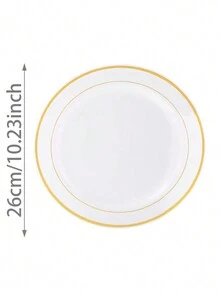 20 件/包 26 厘米金边盘子 圣诞礼物 - 彩色 - 查看 9