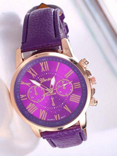 1pc able Pu Leather Strap Alloy Quartz Wrist Horloge