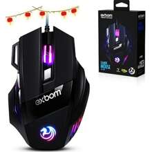 Mouse Gamer Exbom Ms-g260 (3200 Dpi) - 7d Rgb para jogos - Preto - Visão 1