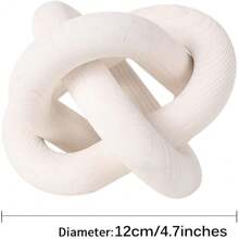 3條鏈裝飾,松木結環裝飾木製鏈條裝飾,手工雕刻咖啡桌現代農舍波西米亞風格粗獷裝飾 - 白色 - 查看 3