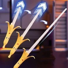 1入組3d重力伸展香蕉劍迷你與大尺寸香蕉伸展劍,創意解壓玩具 - 黃色 - 查看 2