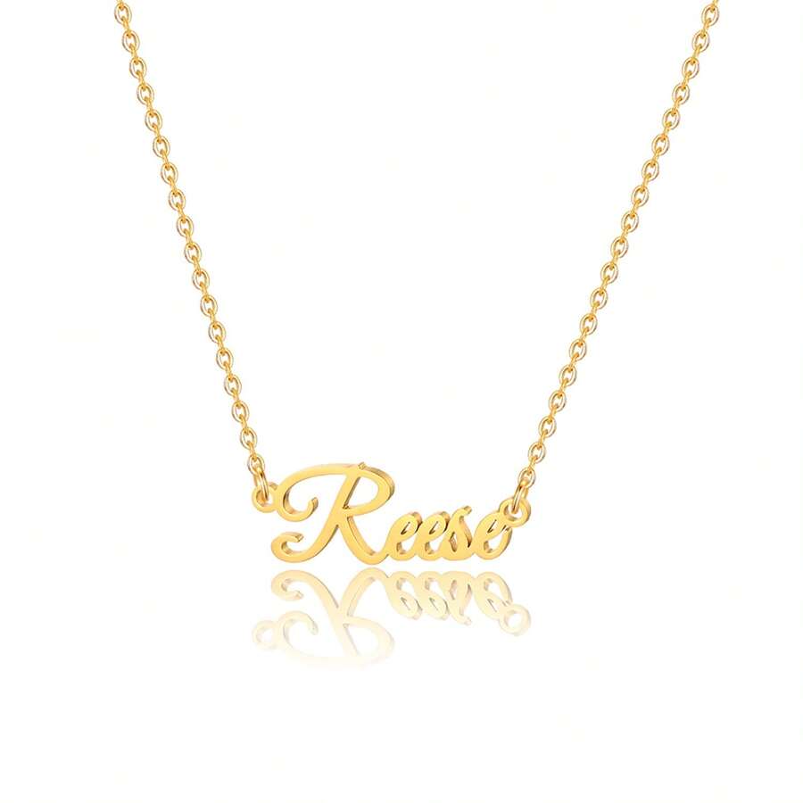 1個黃金個性化reese名字項鍊,18k鍍金定制名字吊墜,適用於女性,女孩,兒童,作為珠寶禮物