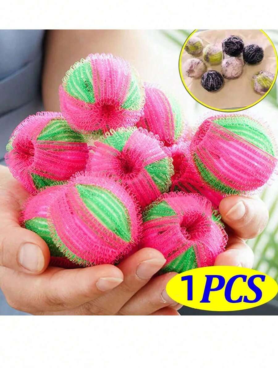 1pc Washing Machine Filter Floating Lint Hair Remover Catcher Reusable Laundry Balls Dirty Collection Fluff Cleaning Ball - red green - View 1