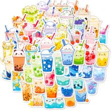 50/100 Stücke niedliche Boba Aufkleber für Wasserflasche, ästhetische Vinyl Getränke Aufkleber für Laptop, Skateboard, Handy, wasserfeste Aufkleber im Großpaket für Jugendliche, Erwachsene, Schulbedarf