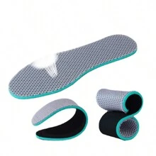 1 双网眼透气高回弹运动鞋垫，吸汗手工减震鞋垫男女通用，适合军事训练 - 綠色 - 查看 2