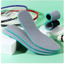 1 双网眼透气高回弹运动鞋垫，吸汗手工减震鞋垫男女通用，适合军事训练 - 綠色 - 查看 1