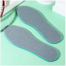 1 双网眼透气高回弹运动鞋垫，吸汗手工减震鞋垫男女通用，适合军事训练 - 綠色 - 查看 4