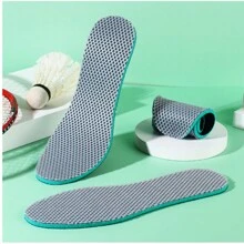 1 双网眼透气高回弹运动鞋垫，吸汗手工减震鞋垫男女通用，适合军事训练 - 綠色 - 查看 3