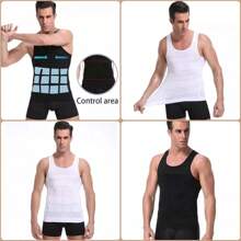 Faja Hombre Camiseta Reductora Modeladora, 3pzs Camisetas Faja Reductora Moldeadora Playera Deportiva - Blanco y Negro - Ver 3